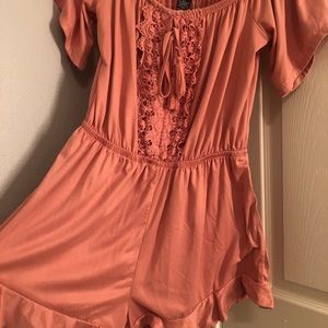 blush shorts romper